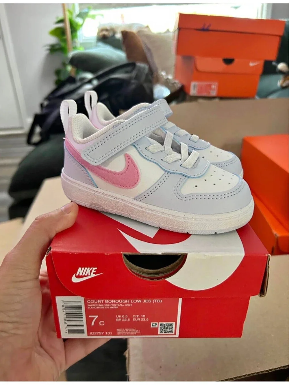 Nike Court Borough Low JES (TD) Toddler Shoes Size 7C